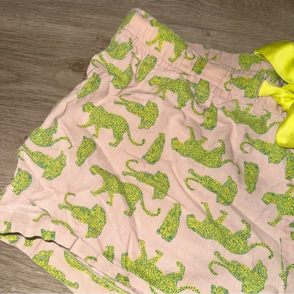 Old Navy Pink & Green Cheetah Pajama Shorts